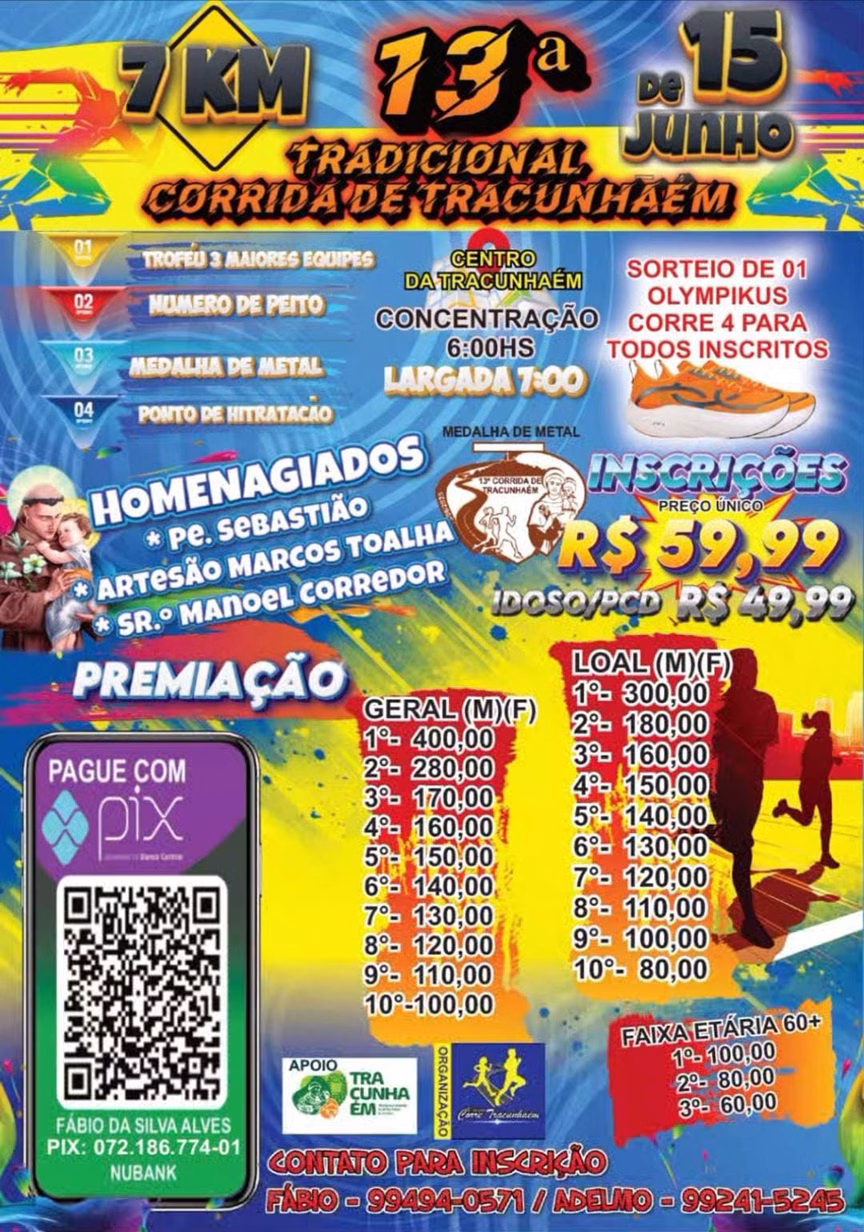 13ª TRADICIONAL CORRIDA DE TRACUNHAÉM