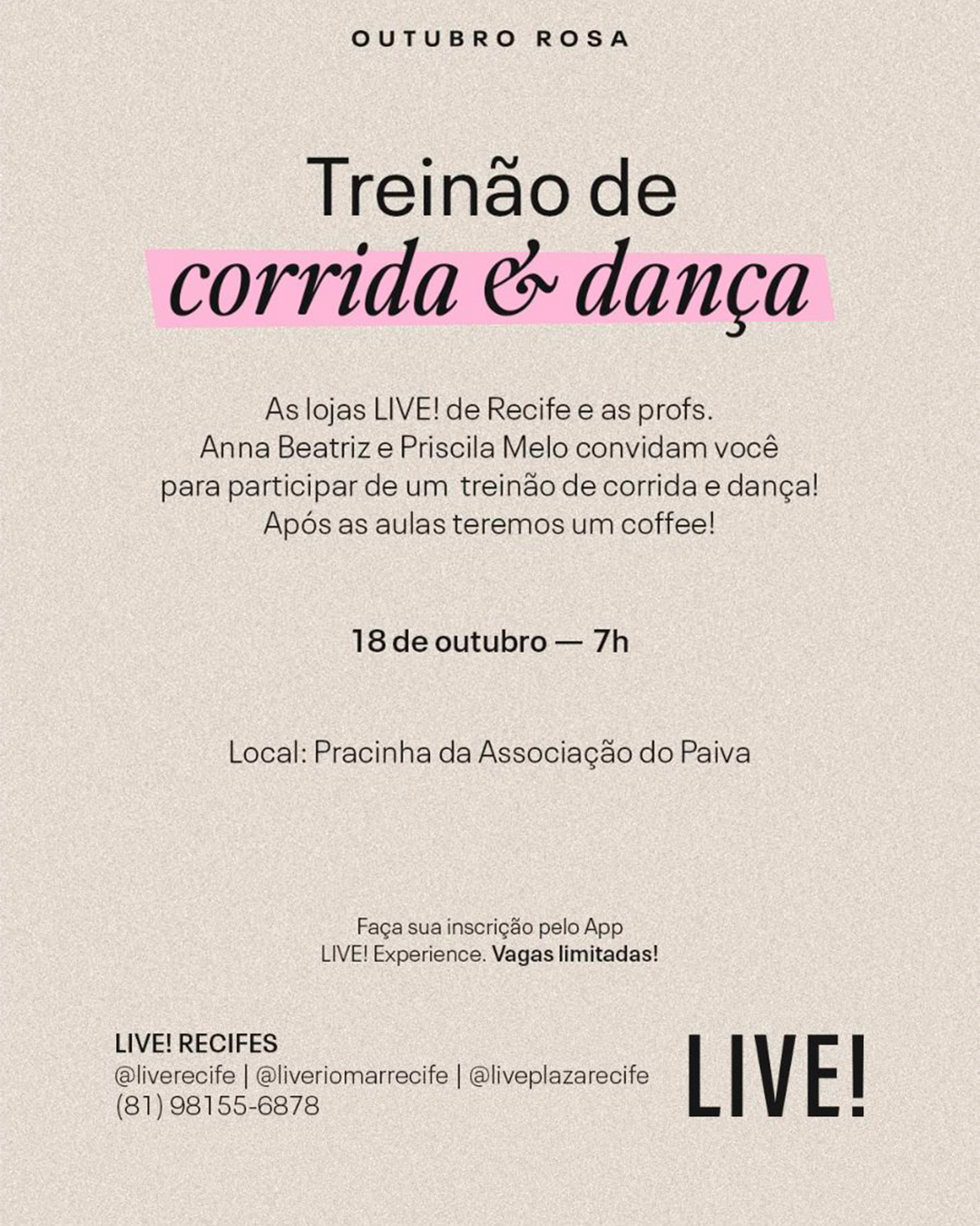 TREINÃO DE CORRIDA E DANÇA LIVE