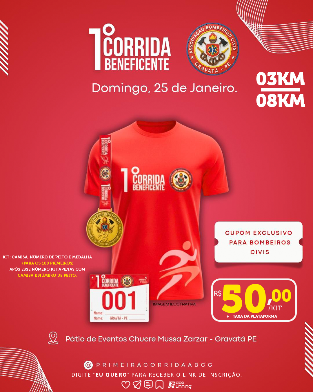 1ª CORRIDA BENEFICENTE DA ASSOCIAÇÃO DE BOMBEIROS