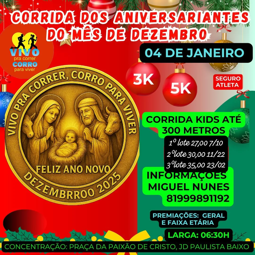 CORRIDA DOS ANIVERSARIANTES DE DEZEMBRO