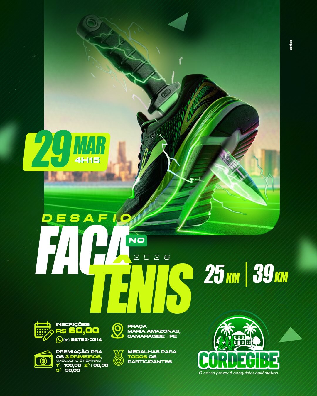 DESAFIO FACA NO TÊNIS CORDEGIBE