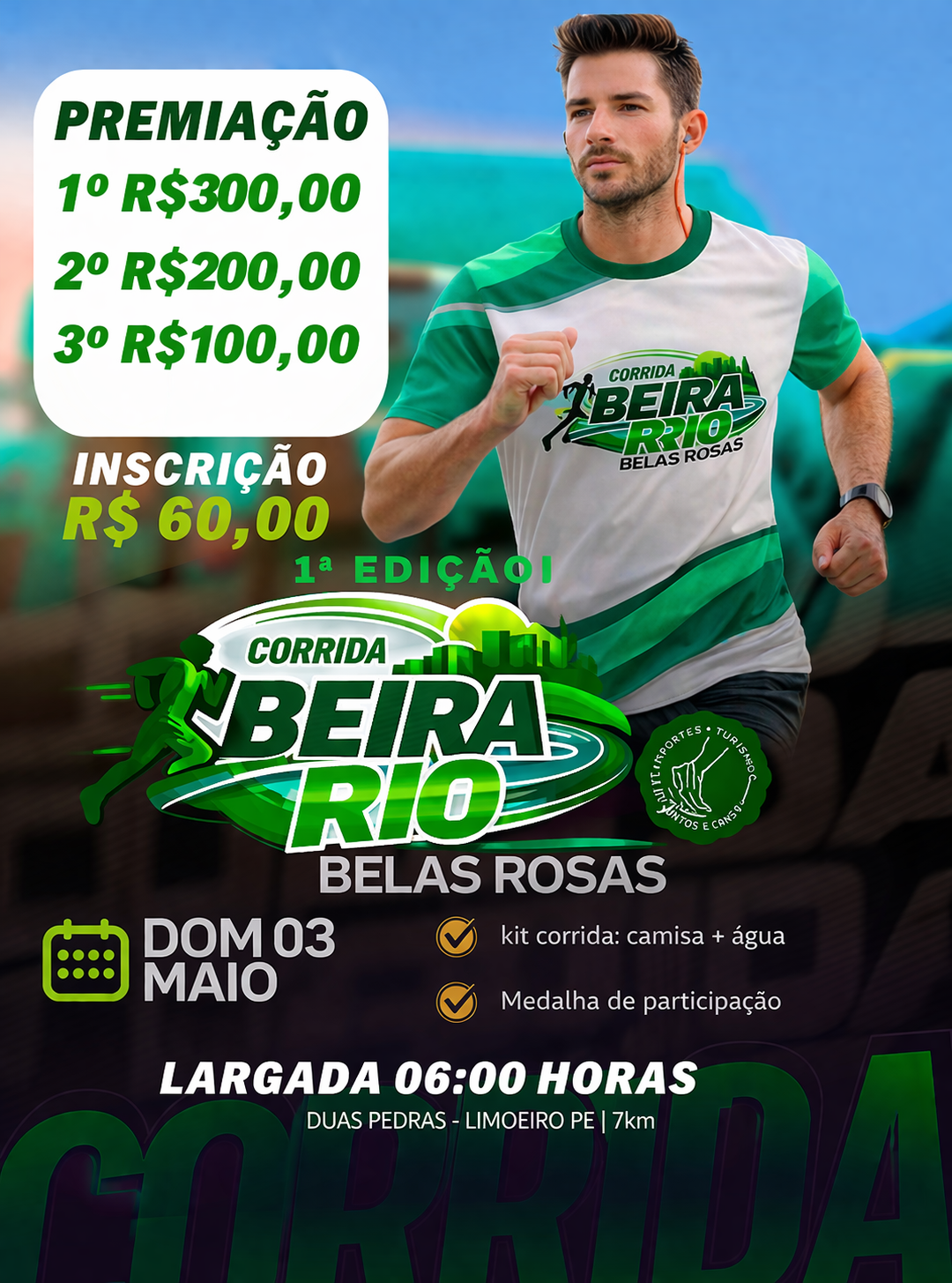 1° Edição Corrida Beira Rio da Belas Rosas