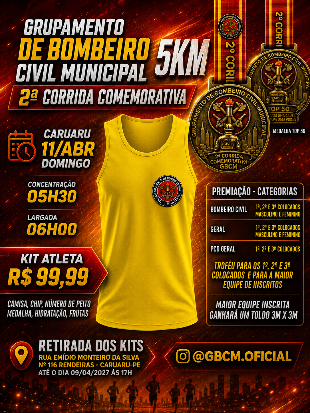 2ª corrida comemorativa grupamento de bombeiro civil