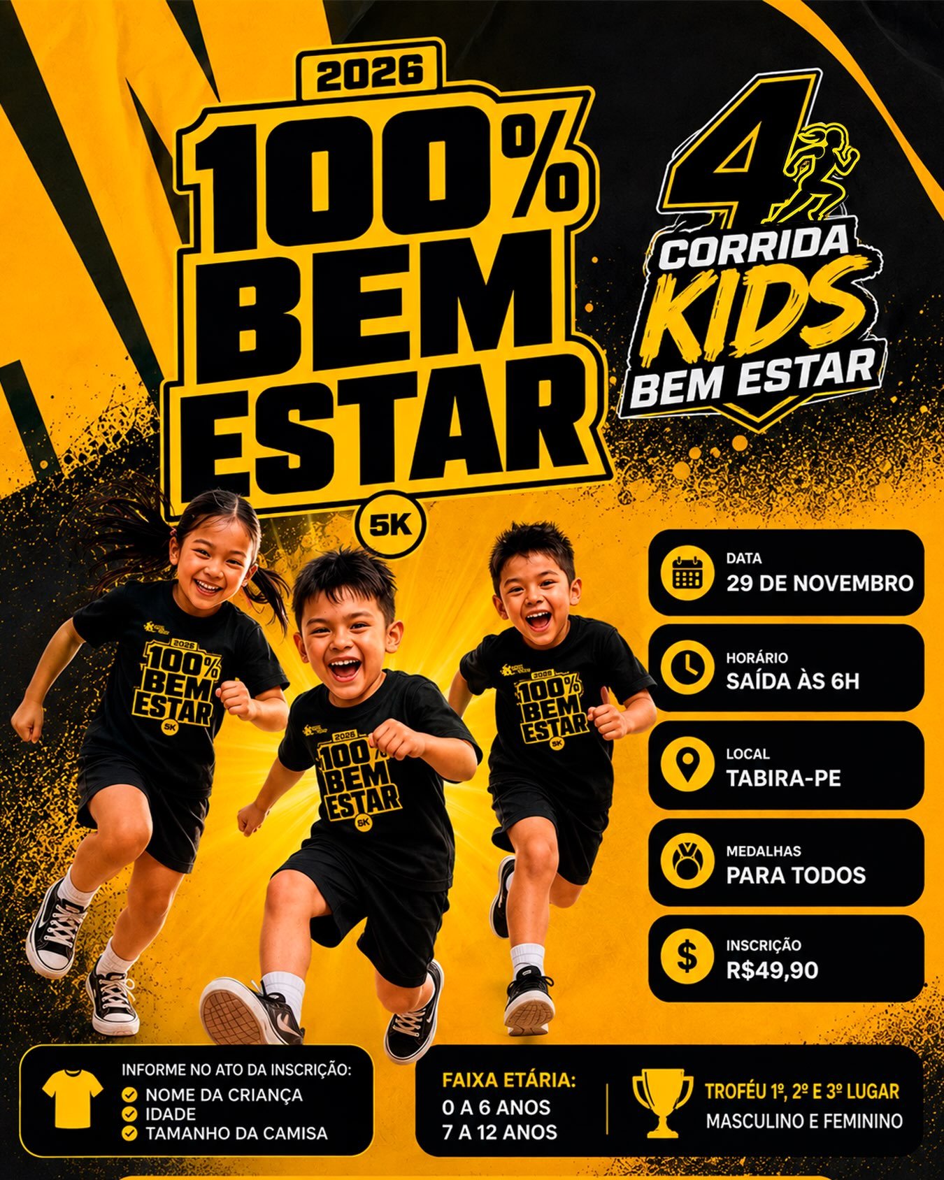 corrida 100% bem estar kids