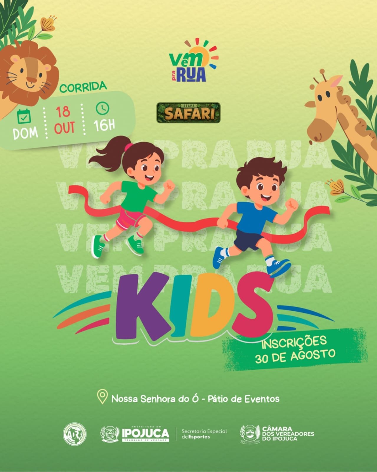 vem pra rua kids etapa safari