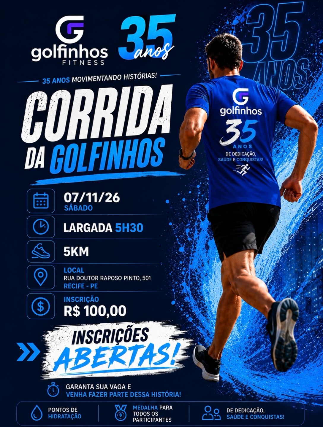 Capa de Corrida da Golfinhos