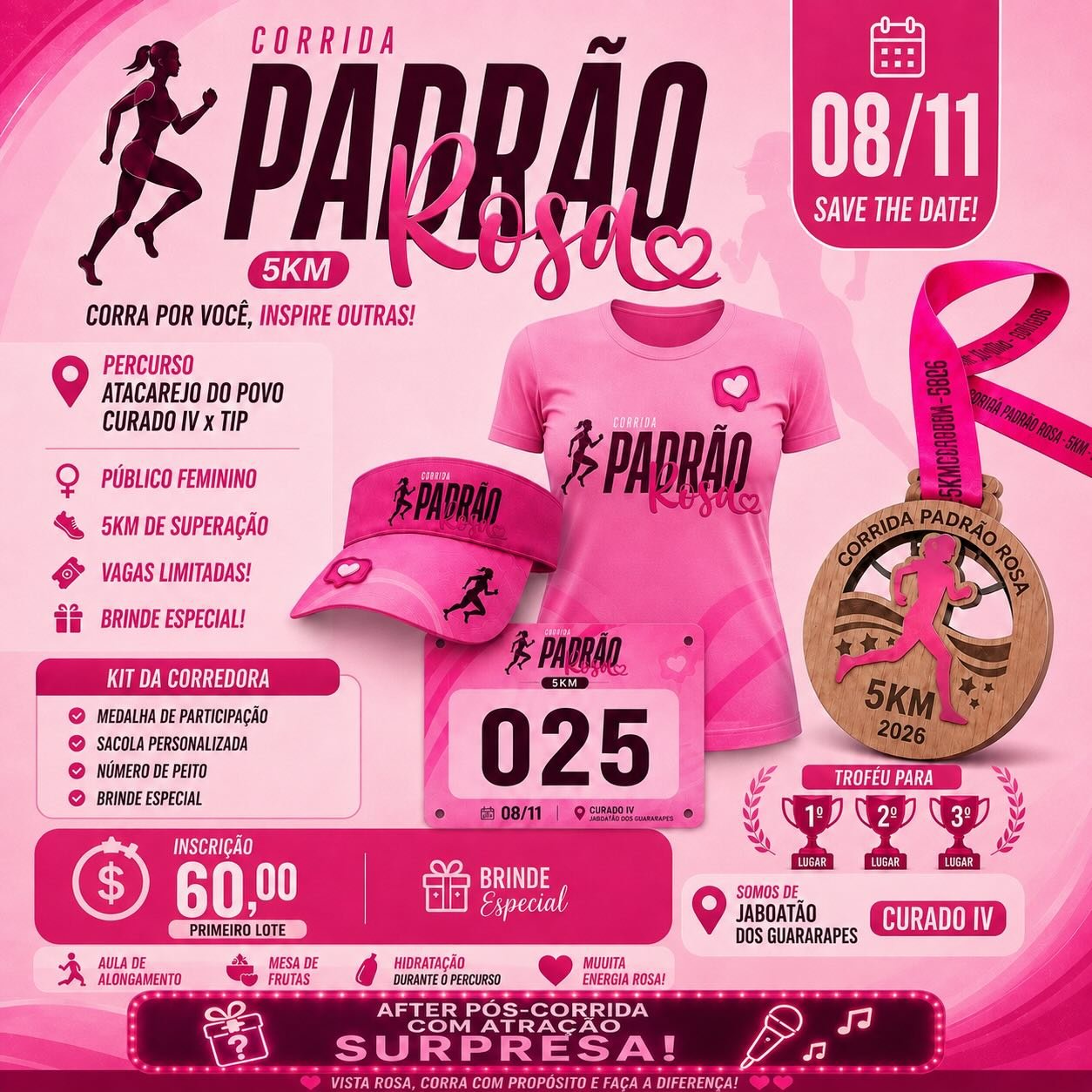corrida padrão rosa
