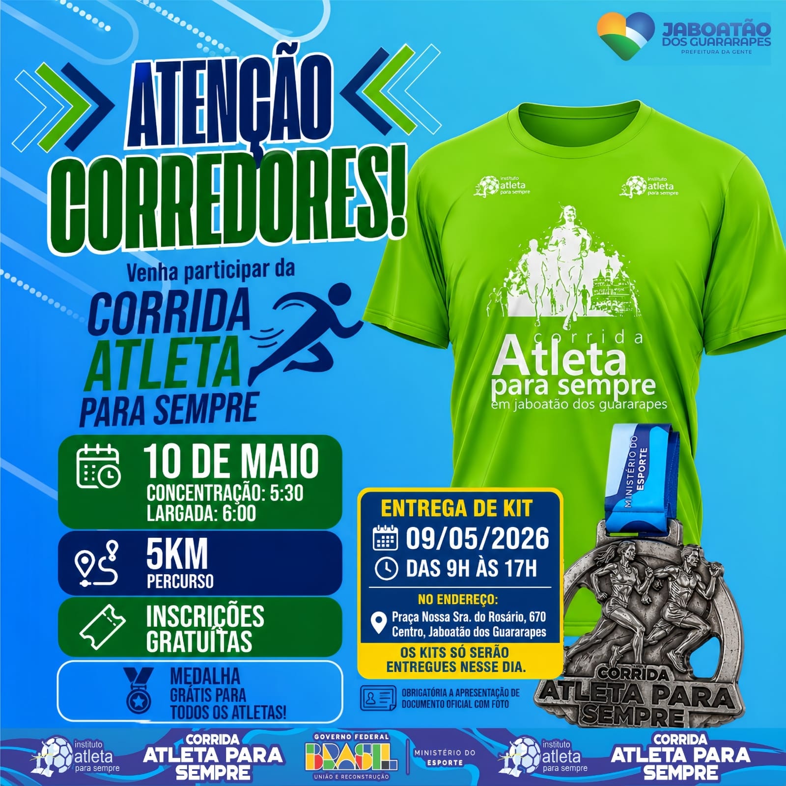 Capa de 1ª Corrida Atleta Para Sempre — Jaboatão 2026
